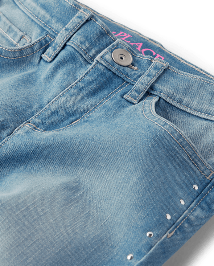 Girls Studded Flare Jeans