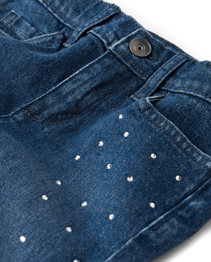 Girls Rhinestone Straight Jeans