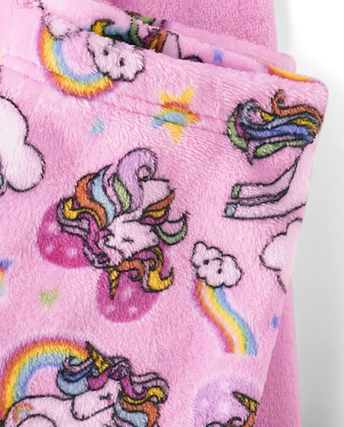 Girls Rainbow Unicorn Pajamas - Cozy Fleece