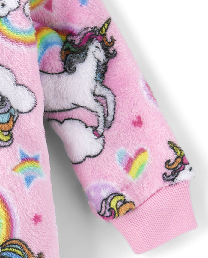 Baby And Toddler Girls Unicorn Footed One Piece Pajamas - Cozy Fleece