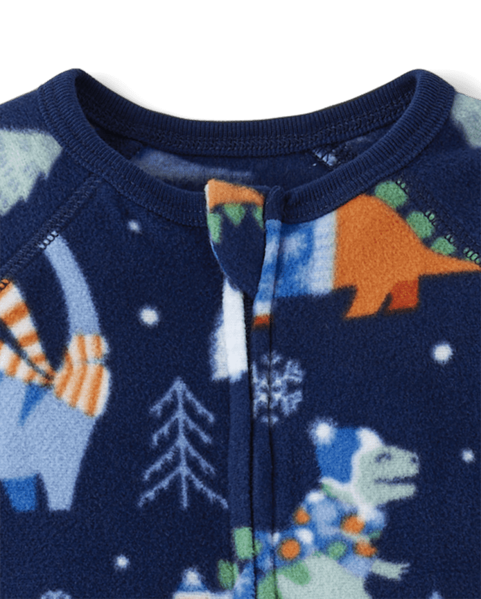 Baby And Toddler Boys Dino Microfleece Footed One Piece Pajamas