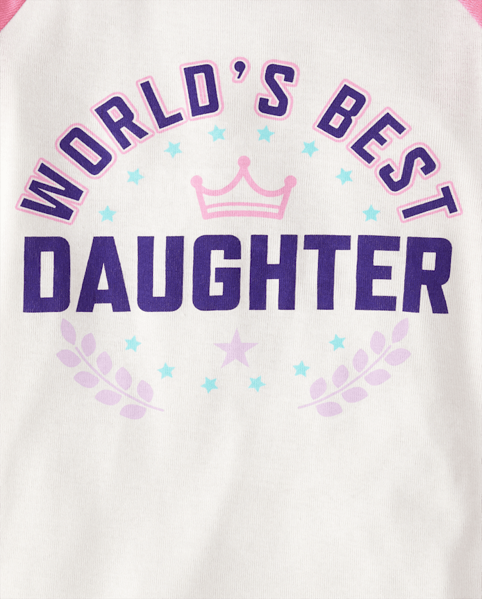 Girls World's Best Daughter Snug Fit Cotton Pajamas