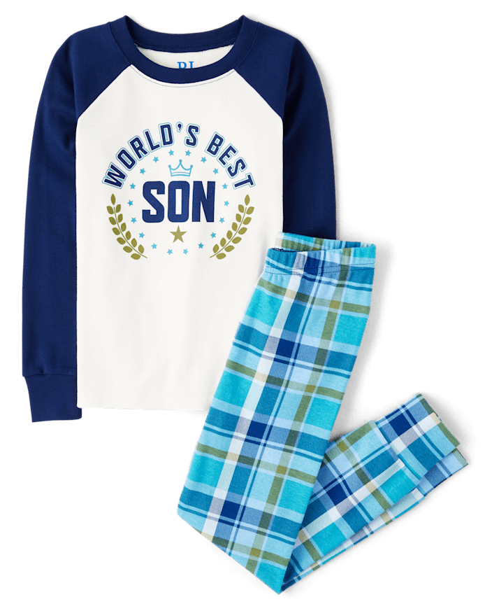 Boys World's Best Son Snug Fit Cotton Pajamas