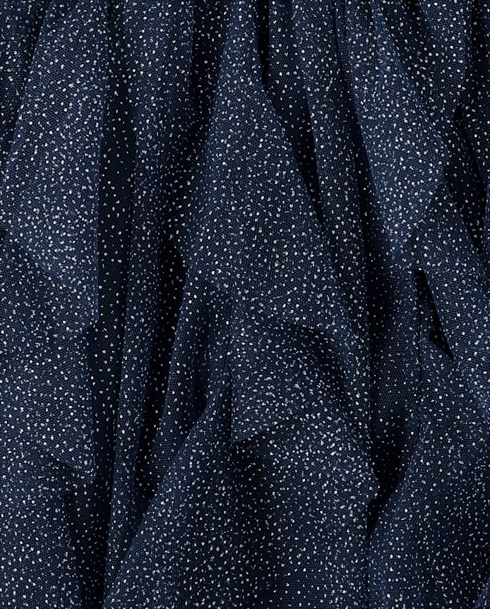 Girls Glitter Mesh Ruffle Dress