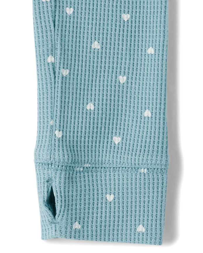 Girls Print Thermal Henley Top