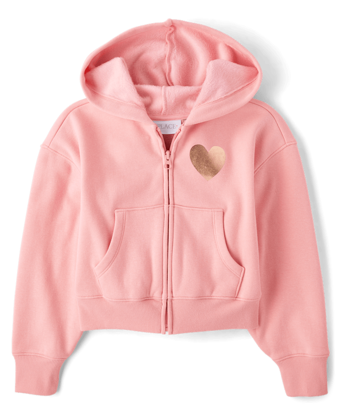 Girls Graphic Cozy Zip Up Hoodie