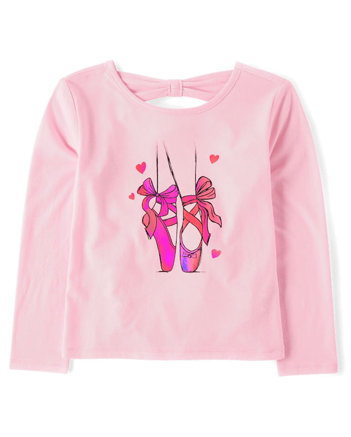 Girls Graphic Bow Back Top