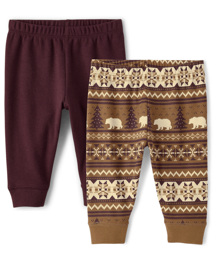 Lot de 2 pantalons jacquard ours Bébé garçon