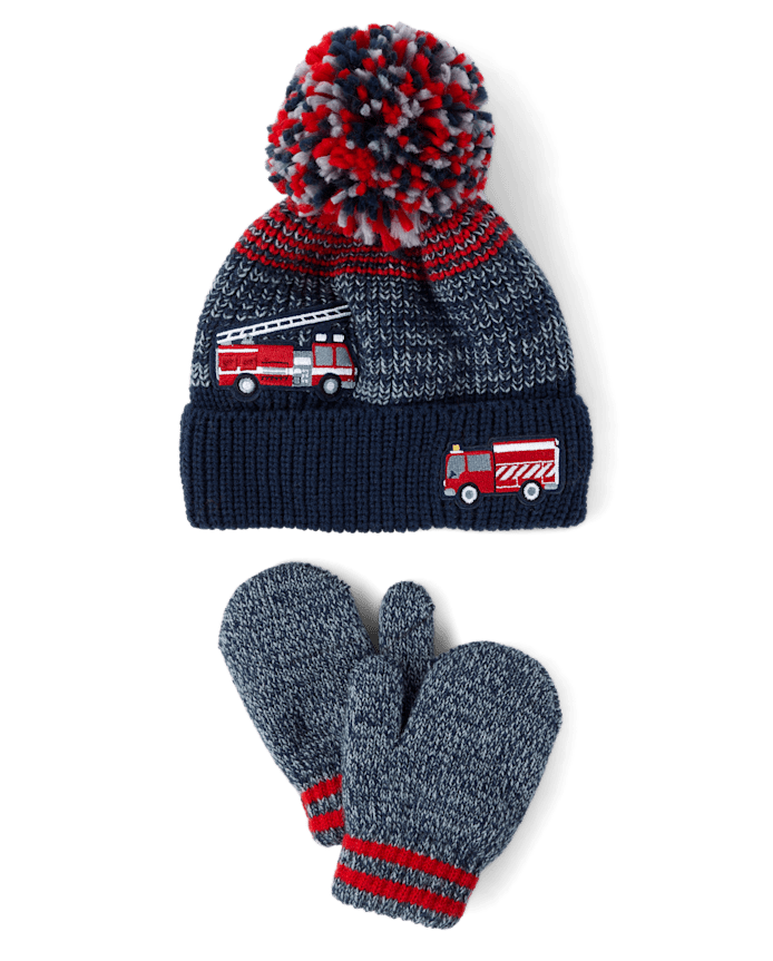 Toddler Boys Fire Truck 2-Piece Cold Weather Set