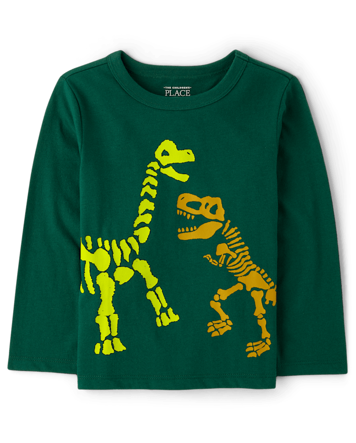 Baby And Toddler Boys Dino Skeletons Graphic Tee