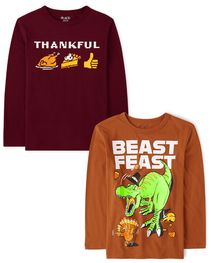 Boys Thanksgiving Graphic Tee 2-Pack