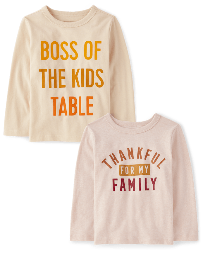 Baby And Toddler Boys Thanksgiving Graphic Tee 2-Pack