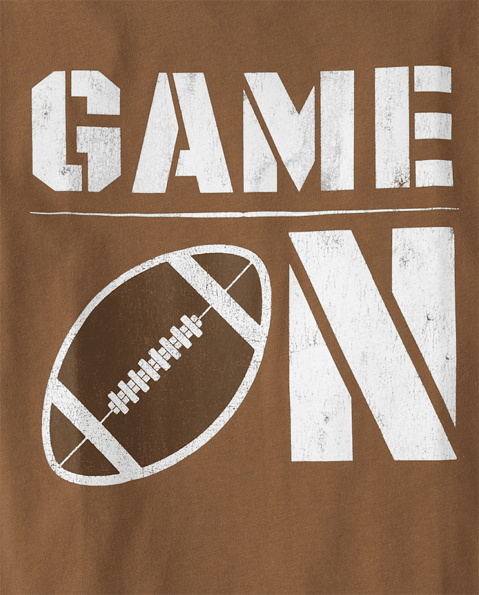 Boys Game On Football Graphic Tee