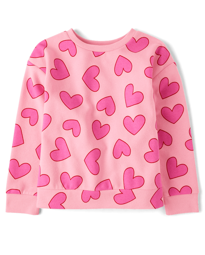 Girls Heart Fleece Sweatshirt