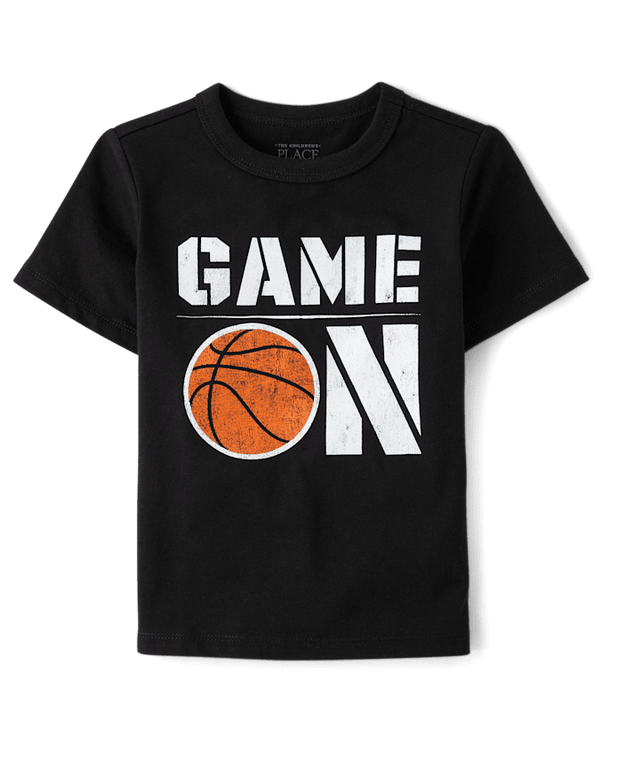 Baby And Toddler Boys Game On Basketball Graphic Tee