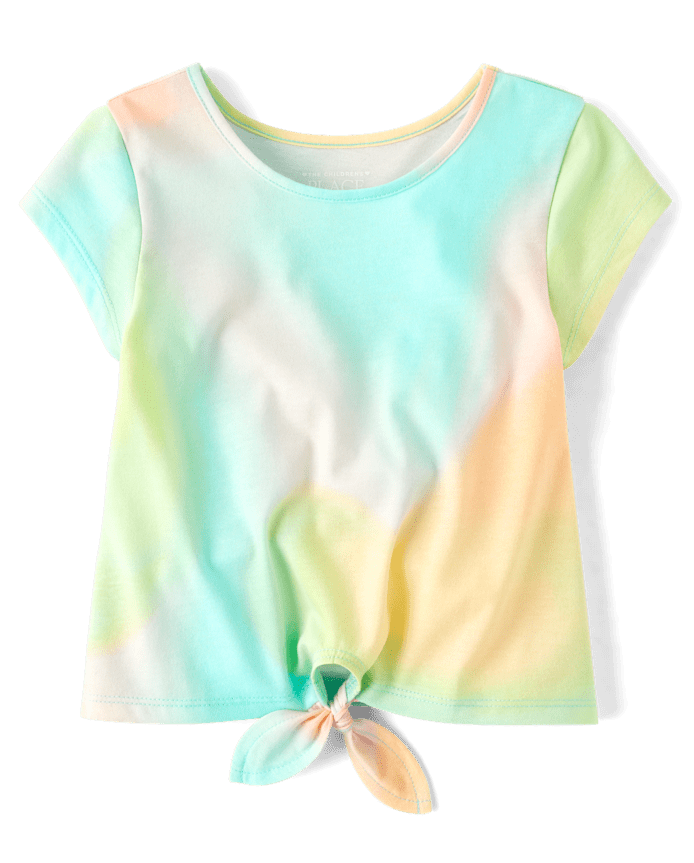 Toddler Girls Print Tie-Front Top