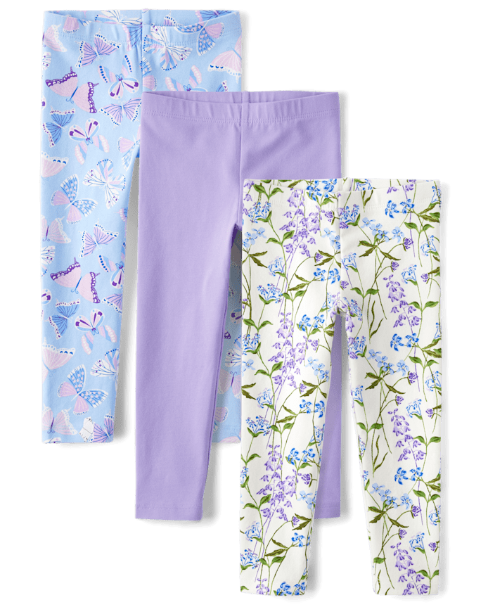 Toddler Girls Floral Leggings 3-Pack