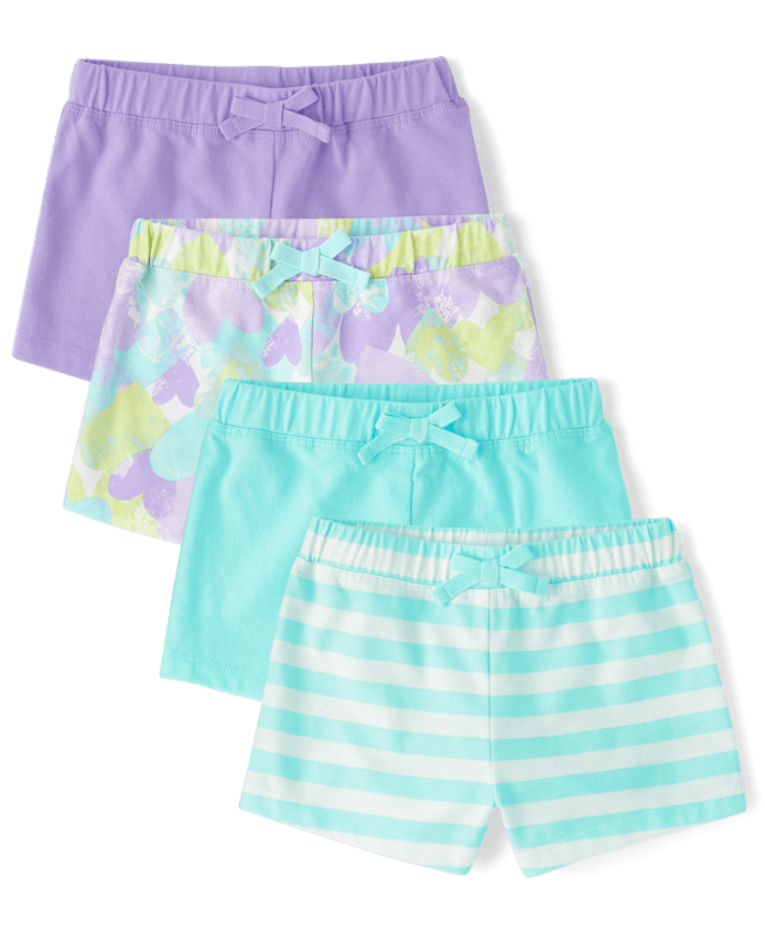 Toddler Girls Print Shorts 4-Pack
