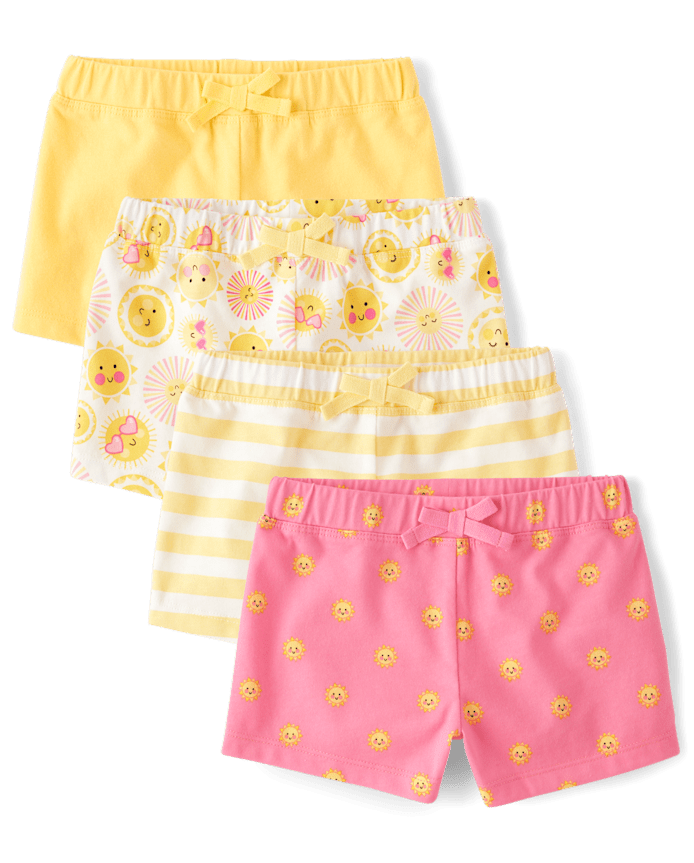 Toddler Girls Print Shorts 4-Pack