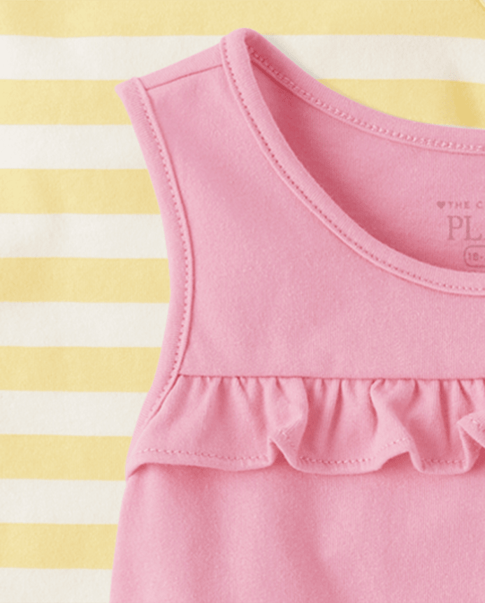 Lot de 4 débardeurs à volants pour petites filles