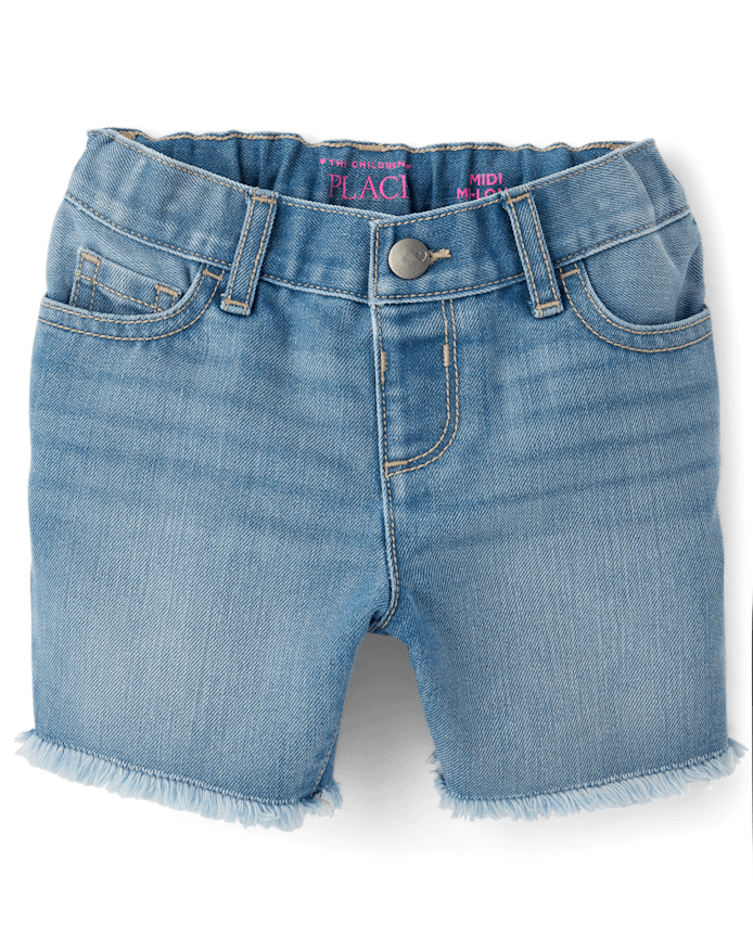 Baby And Toddler Girls Denim Midi Shorts