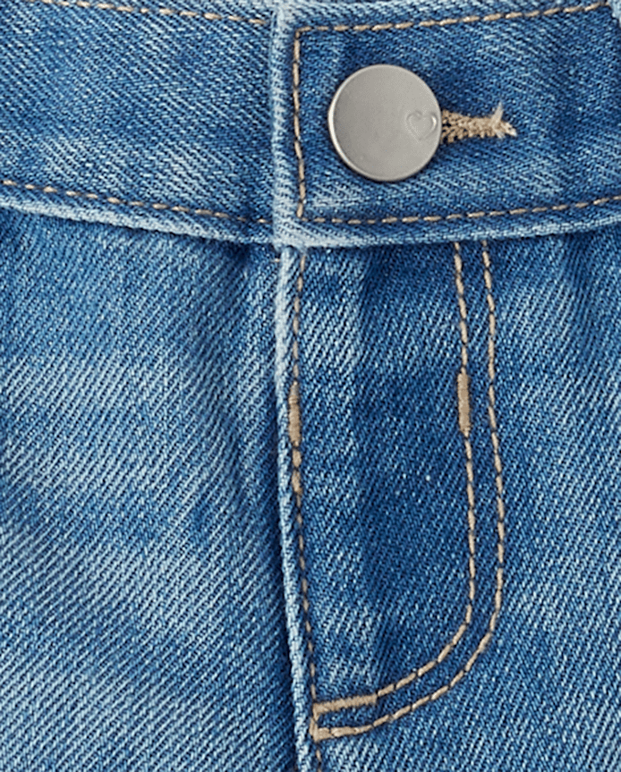 Short en jean mi-long à revers pour petites filles (lot de 2)