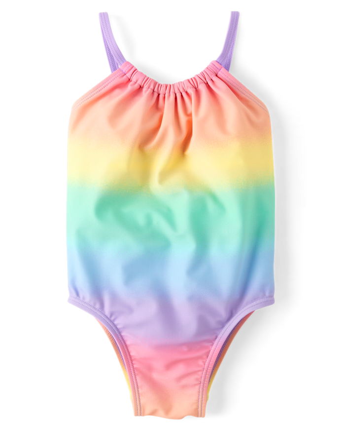 Baby And Toddler Girls Rainbow Ombre One Piece Swimsuit