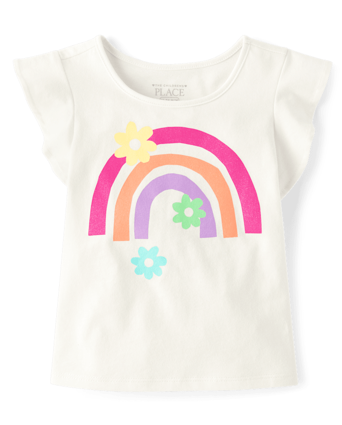 Haut à volants arc-en-ciel pour bébés et petites filles