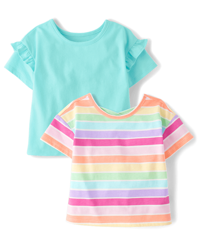 Toddler Girls Print Cross Back Top 2-Pack