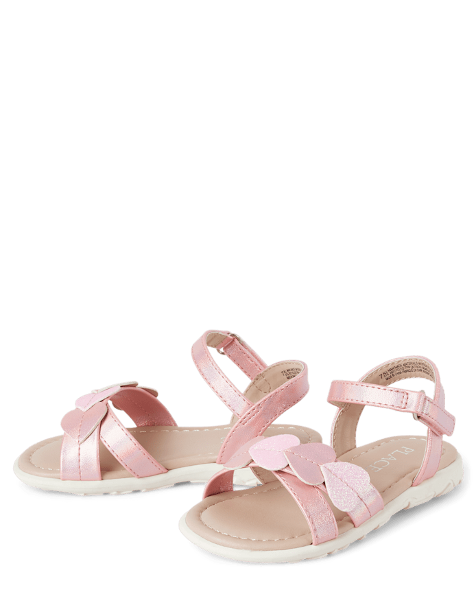 Toddler Girls Glitter Heart Sandals