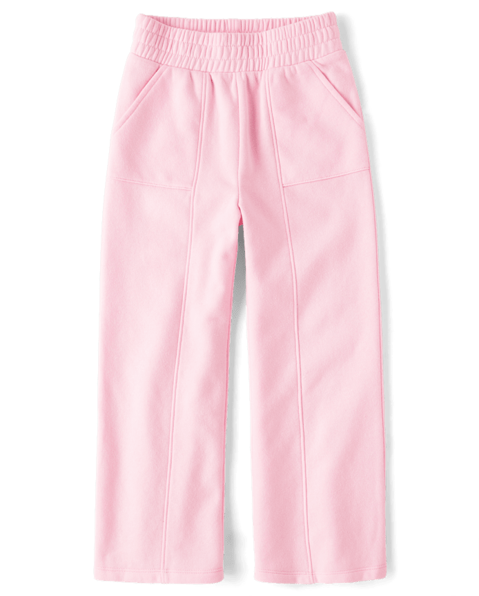 Girls Fleece Wide Leg Lounge Pants