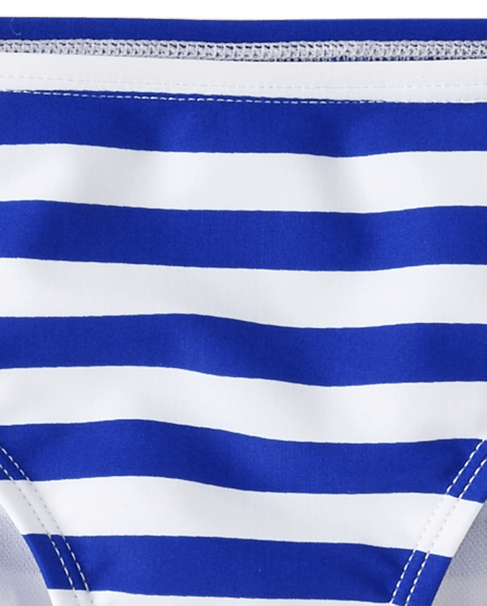 Girls Striped Tie Front Bikini Swimsuit