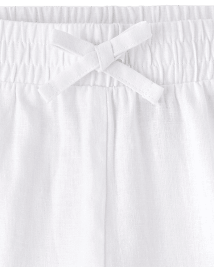Girls Linen-Blend Wide Leg Beach Pants