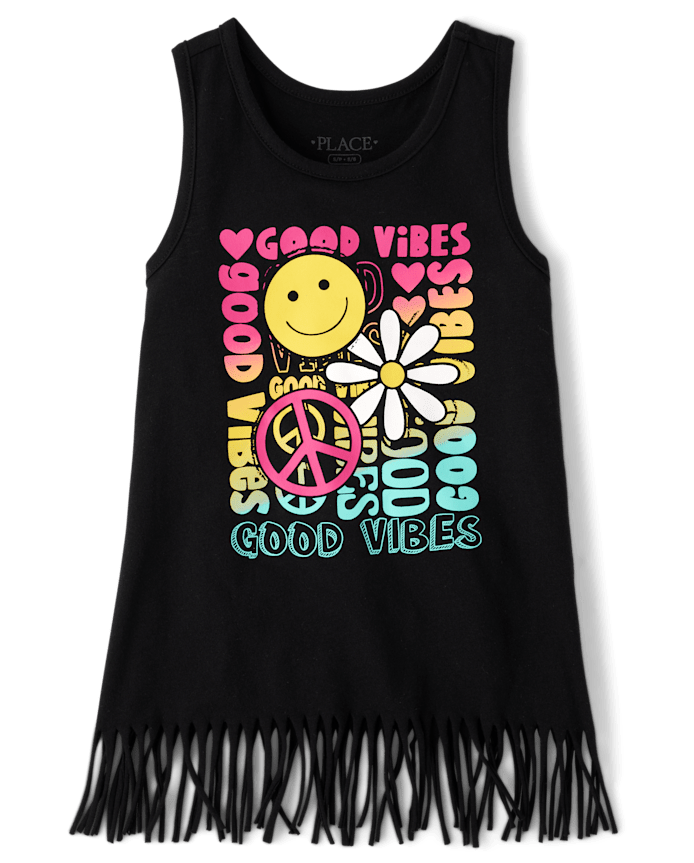 Débardeur à franges graphiques pour filles