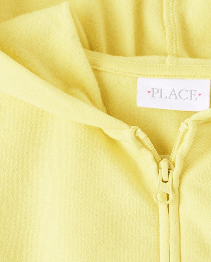 Girls Graphic Fleece Zip Up Hoodie