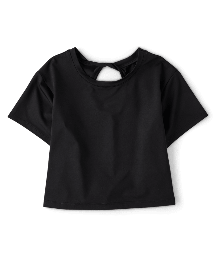 Girls Quick Dry Twist Back Boxy Top