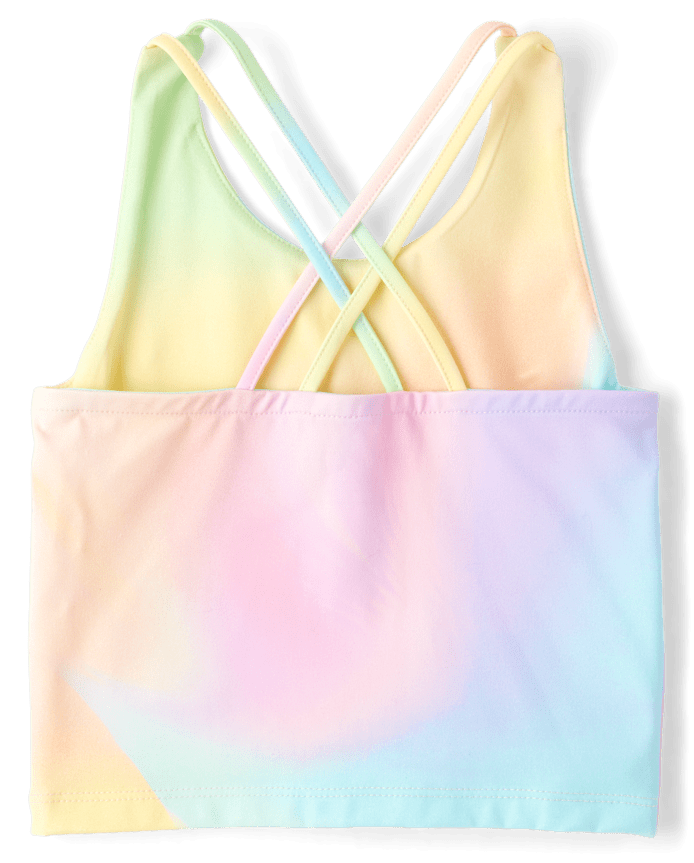 Fille Quick Dry arc-en-ciel Marble dos croisé débardeur