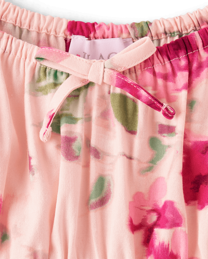 Girls Floral Smocked Dress