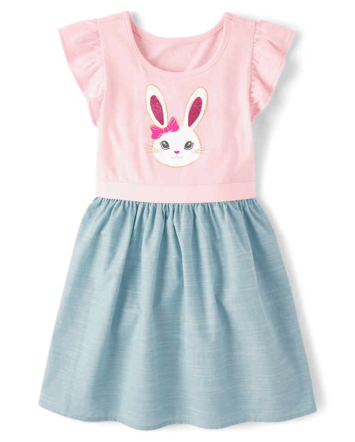 Girls Bunny Fit And Flare Dress