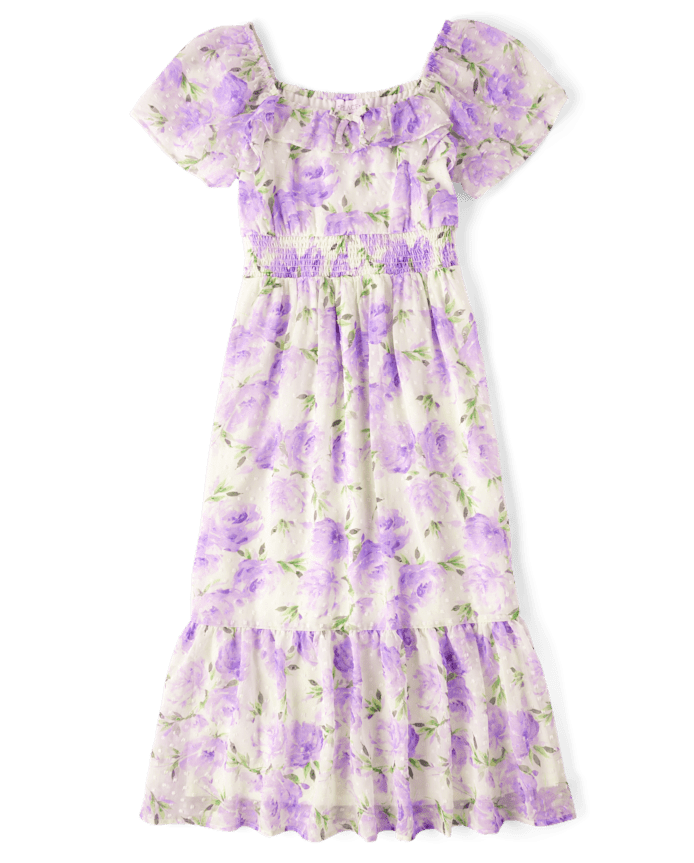 Womens Mommy And Me Floral Tiered Dress