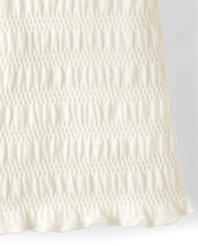 Girls Smocked Keyhole Top