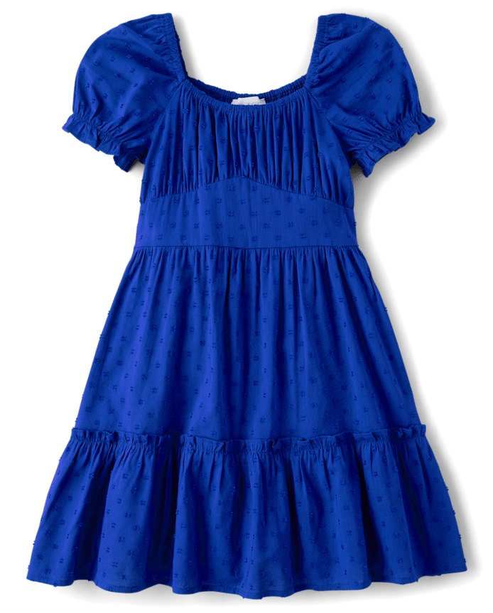Girls Mommy And Me Bow Back Ruffle Dress