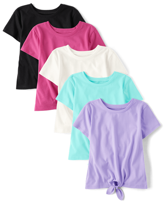 Girls Tie Front Top 5-Pack