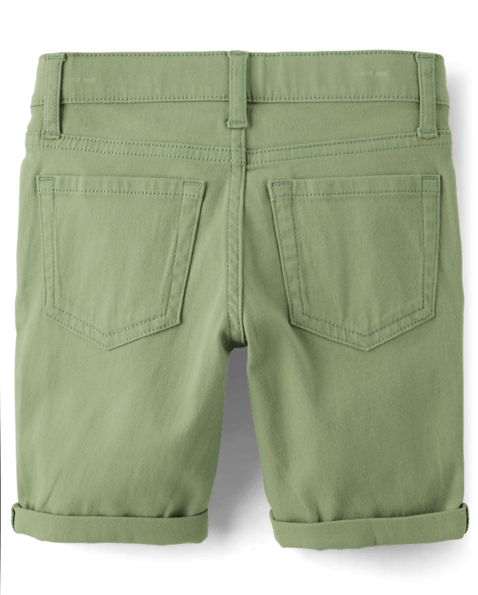 Girls Roll Cuff Twill Skimmer Shorts
