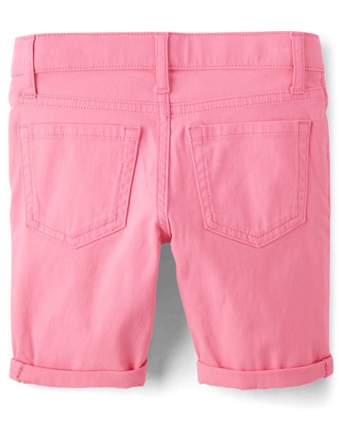 Girls Roll Cuff Twill Skimmer Shorts