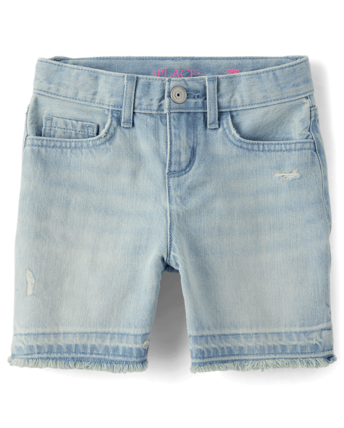 Girls Denim Midi Shorts