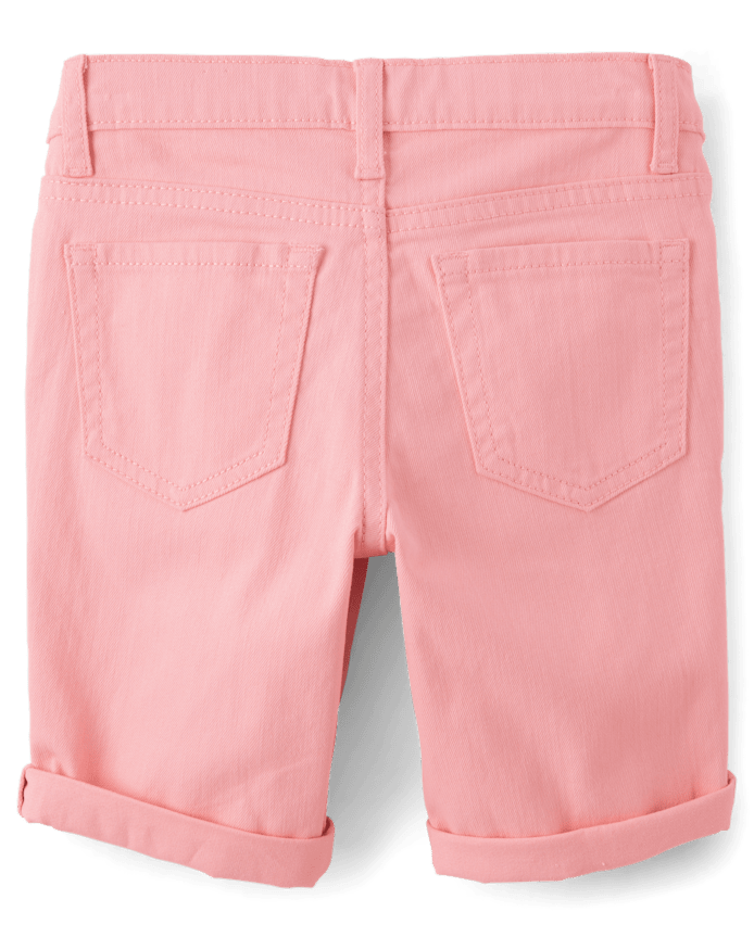 Girls Roll Cuff Twill Skimmer Shorts
