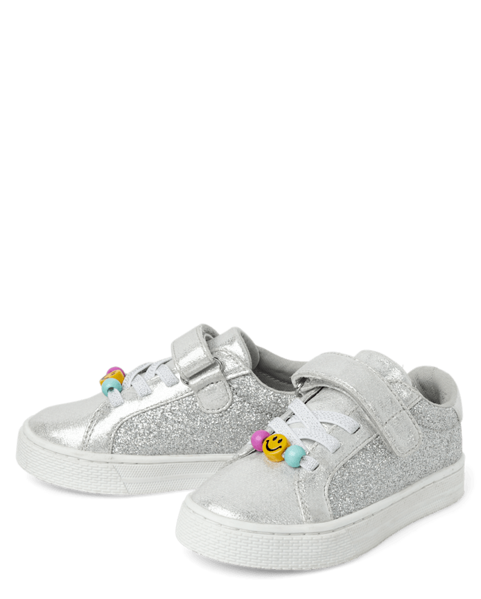 Toddler Girls Glitter Beaded Low Top Sneakers