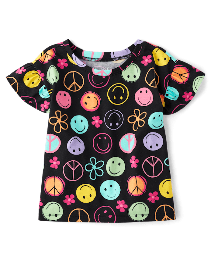 Girls Print Flutter Top