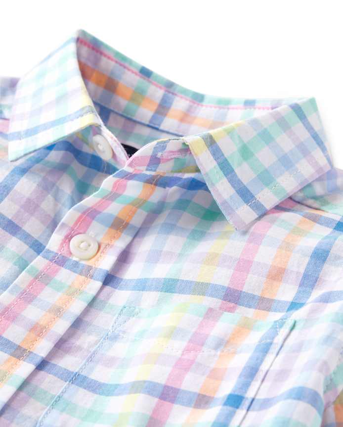 Baby And Toddler Boys Dad Me Gingham Poplin Button Up Shirt